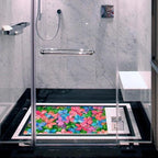 Shower Mat Non Slip 26.8 x 15.1 Inches, Colorful Flower Bathtub Mat Shower - Image 5
