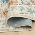 6x9 Area Rugs Boho Floral Washable Living Room Rug Neutral Carpet Nursery - Image 6
