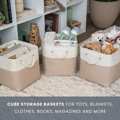 OrganiHaus 12x12 Cube Storage Bins, Rope Handles - Image 5