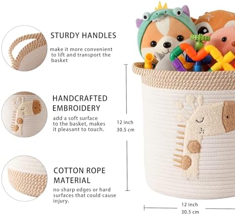 Toy Storage Baskets Woven Cotton Rope Storage Basket - Image 5