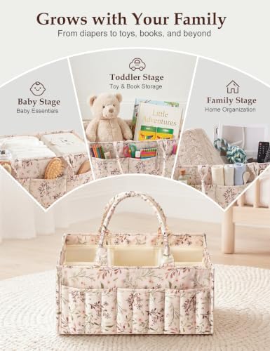 Quilted Diaper Caddy Organizer - Image 4