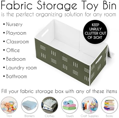 Sweet Jojo Designs Hunter Green Boy Girl Small Fabric Toy Bin Storage Box Chest - Image 5