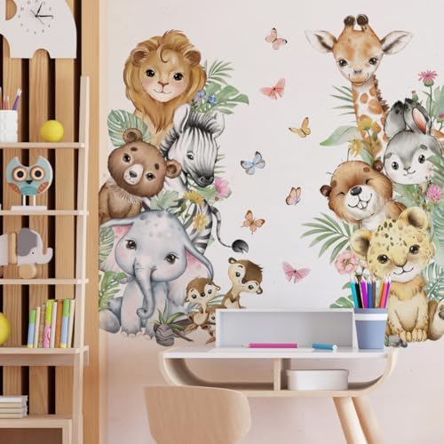 Watercolor Jungle Animal Wall Decals - Image 4