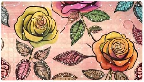 Shower Mat Non Slip 26.8 x 15.1 Inches, Roses Bathtub Mat Shower Stall Mats by Anna+Cowper