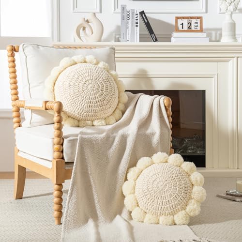 Boho Round Throw Pillow Accent Pillows - Image 2