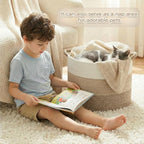 Artfeel 100L Large Cotton Rope Basket, Decorative Woven Blanket Storage - Image 3