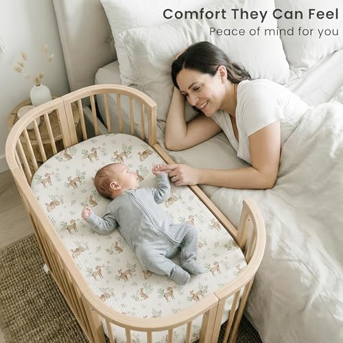 Konssy Muslin Bassinet Sheets for Baby Boys and Girls, 2 Pack - Image 2