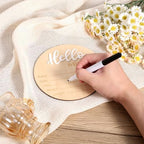 Baby Announcement Sign with Pen, Hello World Newborn Signs Birth Name Sign - Image 4