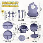 HippoBaby Baby Led Weaning Supplies | 10 Piece Silicone Feeding Set | Baby - Image 2