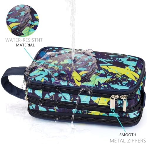 Shark Kids Toiletry Bag for Boys, Travel Toiletry Bag for Little Young Boys - Image 4