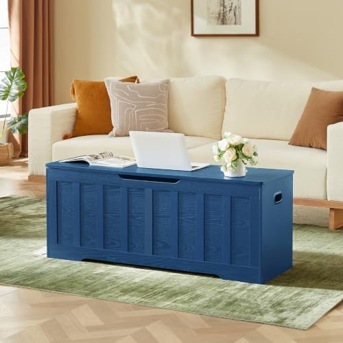 VANKILEY 47.2" Storage Chest Extra Large, Wooden Storage Bench - Image 2