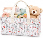 Diaper Caddy Organizer, Floral Design, Portable Nursery Basket by Unknown