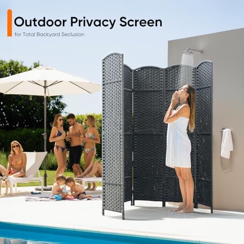 JOSTYLE Outdoor Privacy Screen 6-Panel Folding Room Divider Space Partition - Image 3