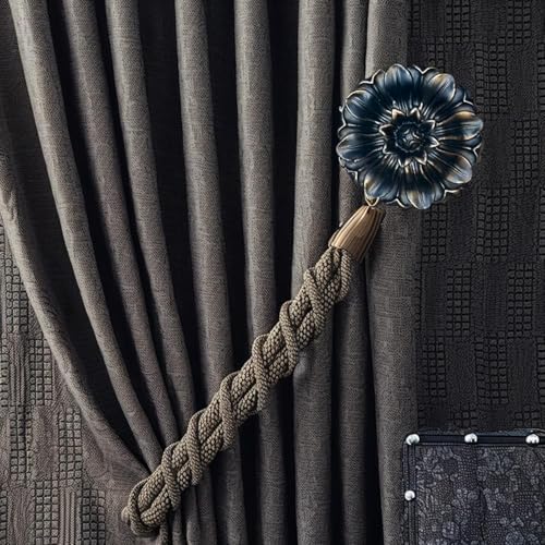 LOPGT Set of 2 Vintage Curtain Holdbacks Wall Mounted by HOME