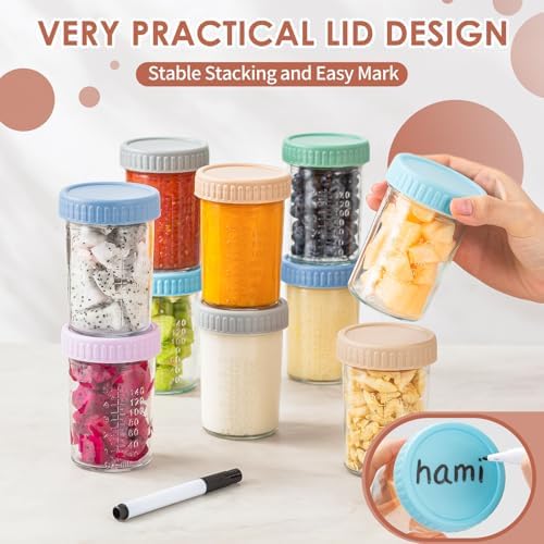 DRKIO 6 pcs Baby Food Storage Containers 8 Oz Small Glass Jars - Image 5