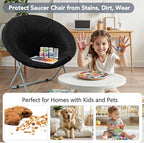 Velvet Stretch Saucer Chair Cover, Round Moon Chair Cover - Image 6