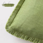 Foindtower Decorative Linen Fringe Lumbar Throw Pillow Covers Cozy Boho - Image 3