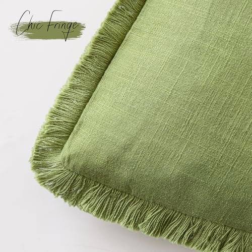 Foindtower Decorative Linen Fringe Lumbar Throw Pillow Covers Cozy Boho - Image 3