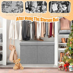 Large Toy Storage Box with Lid & Dividers, Collapsible Kids Toy Chest - Image 3
