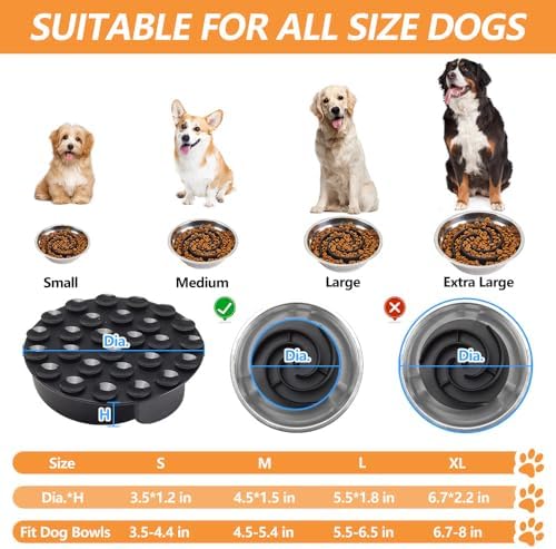 Slow Feeder Dog Bowls Insert, Animire Soft Silicone Slow Eating Dog Food Bowl - Image 5