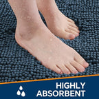 Chenille Bathroom Rug 40"x60" Blue, Large Plush Bath Mat - Image 4