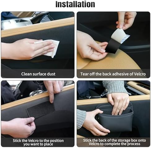 JEYODA Car Seat Side Storage Pocket, Small Organizer, PU Leather - Image 3