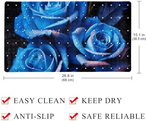 Bathtub Mat Non Slip 26.8x15.1In, Bathroom Decor PVC Shower Mats - Image 4