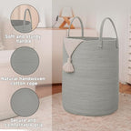 JMvicyroam 80L Cotton Rope Laundry Basket Hamper - Image 6