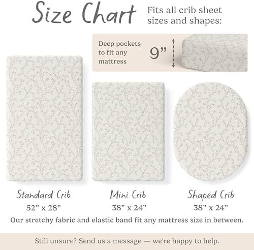 Sorrel + Fern Baby Crib Sheets Neutral, Fitted 2-Pack - Image 5