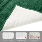 HOMEIDEAS Bathroom Rugs Sets 2 Piece, Non Slip Bath Mat Dark Green - Image 5