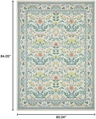 Joydeco Boho Floral 5x7 Rug for Living Room, Non Slip Indoor Carpet for Bedroom - Image 2