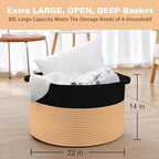 MEGASKET Extra Large Storage Basket, Decorative Kids Dog Toy Bin Box, Big Woven - Image 3
