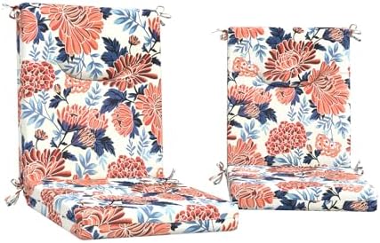 DYTXIII Outdoor High Back Chair Cushions Set of 2, 44x20 in Water Repellent by DYTXIII