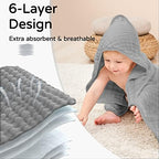 Yoofoss Hooded Baby Bath Towels 2 Pack 100% Muslin Organic Cotton - Image 3