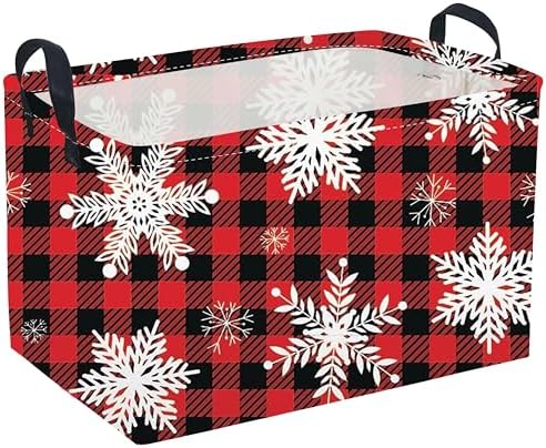 Rectangular Christmas Baskets, Snowflakes Basket Empty, Waterproof PE Coating by Sanjiaofen
