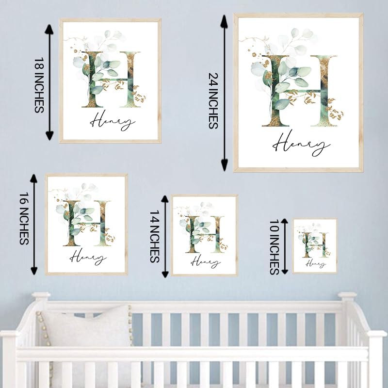 Personalized Eucalyptus Wooden Name Sign, Floral Monogram Nursery Decor - Image 5
