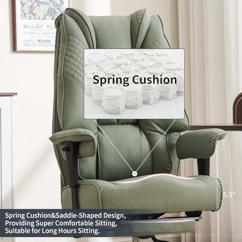 EXCEBET Big and Tall Office Chair 400lbs Wide Seat, Leather High Back Executive - Image 2