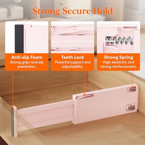 Lifewit 4" High Upgrade Drawer Divider, Adjustable Drawer Organizer Clothes - Image 3