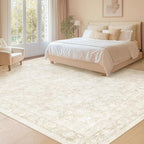 9x12 Area Rugs for Living Room: Washable Large Vintage Floral Rug Low Pile - Image 5