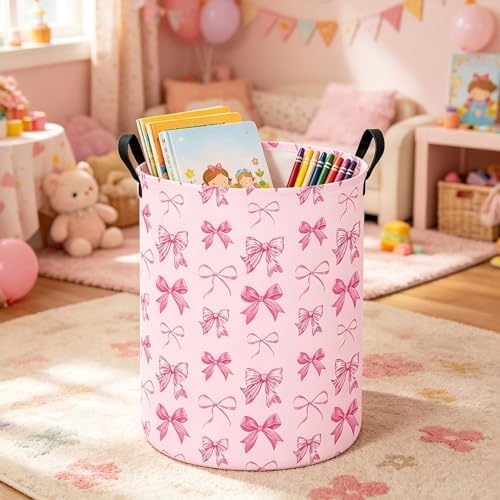 QUEENLALA Foldable Waterproof Round Fabric Laundry Basket Home - Image 6
