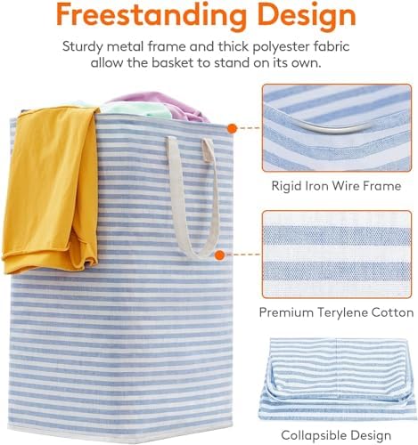 Lifewit 80L Large Laundry Baskets, 3 Pack, Reinforced Handles - Image 2