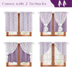 ASPMIZ Purple Kitchen Curtains 36 Inch Double Layer Kitchen Window Curtains - Image 3