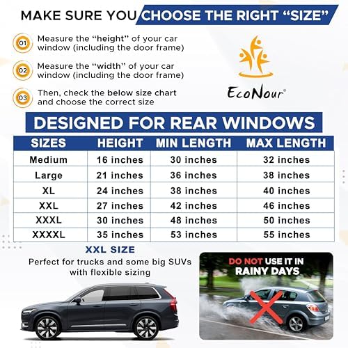 EcoNour Car Rear Window Screens Car Side Window Sun Shades - Image 4