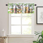 Jungle Animals Valance Curtains Forest Tropical Leaf Green Print Window - Image 5
