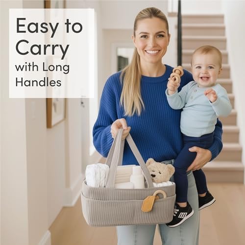 PUTSKA Baby Diaper Caddy Organizer, Nursery Basket - Image 5