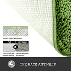 Yeaban Chenille Forest Green Bathroom Rug 20"x32", Non-Slip Rubber Backing - Image 3