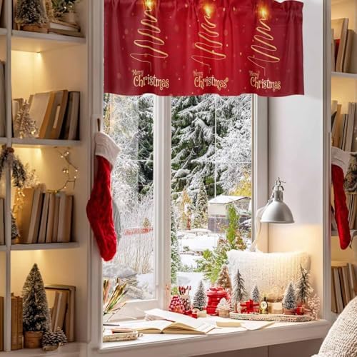 Vandarllin Christmas Tree Kitchen Curtains Valances - Image 3