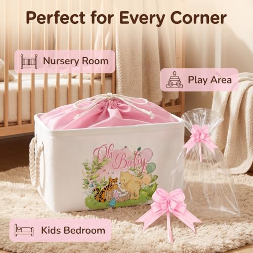 3Pcs Winnie Bear Baby Storage Basket - Image 2
