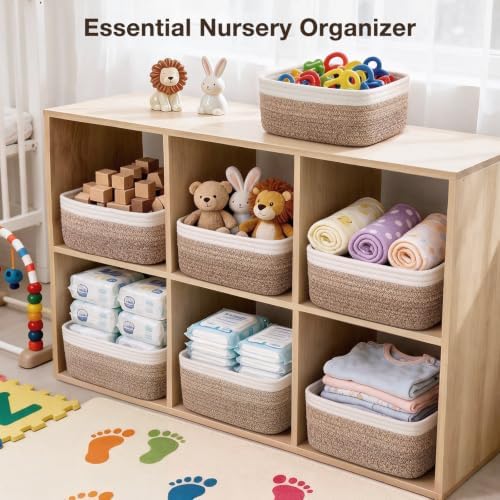 3 Pack Small Baskets for Organizing, Woven Storage Baskets for Shelves - Image 5