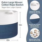 MEGASKET Extra Large Rope Basket, XXXL Woven Wicker Storage Basket, Kids Room - Image 2
